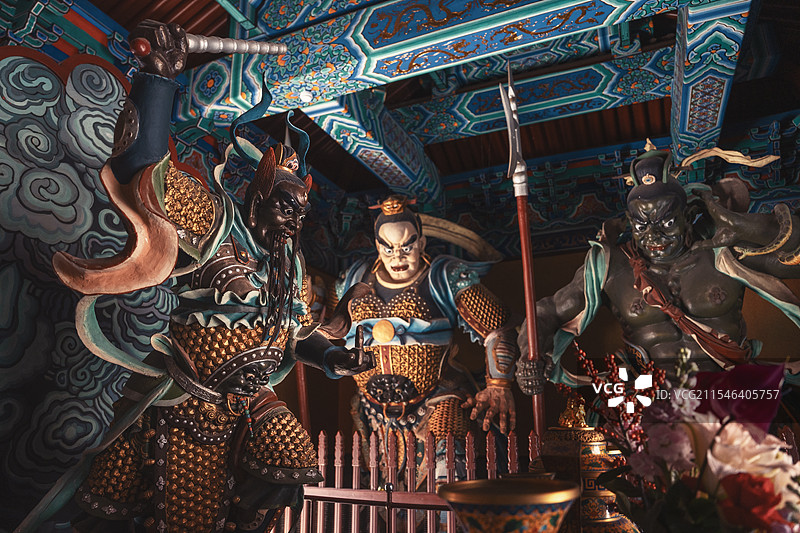 天津古文化街天后宫前殿塑像图片素材