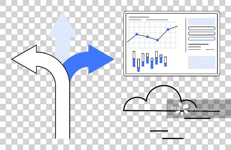 左转箭头的道路指示牌图片素材