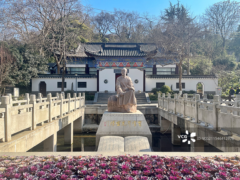 南京乌龙潭公园曹雪芹纪念馆图片素材