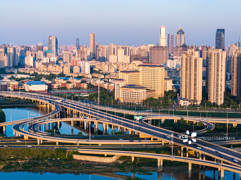 南昌市新建区 黄家湖立交城市风光城市日落图片素材