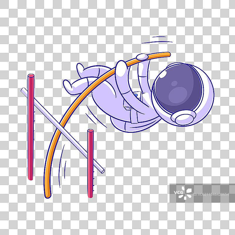 宇航员们兴奋地玩撑杆跳。图片素材