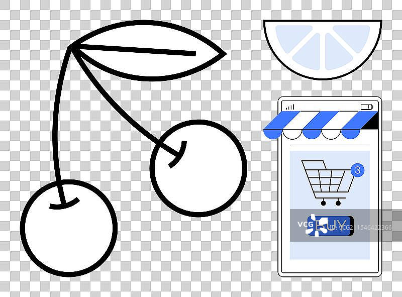 在线杂货购物技术的融合图片素材