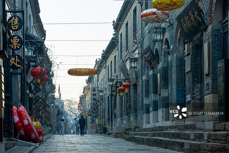 淄博周村古商城街景图片素材