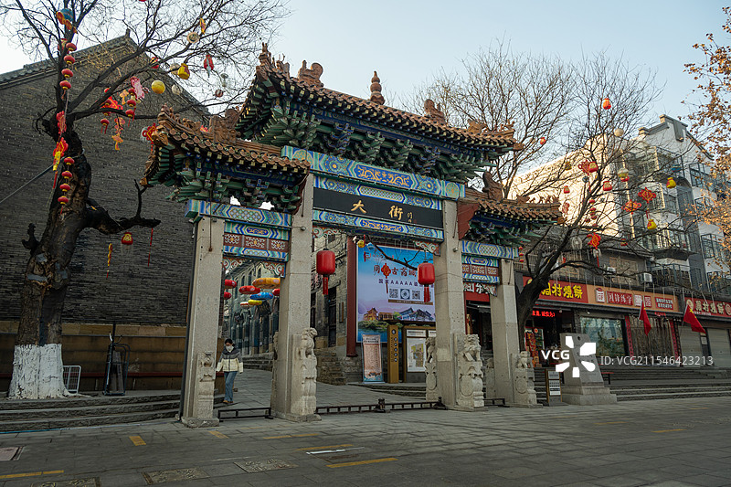淄博周村古商城街景图片素材