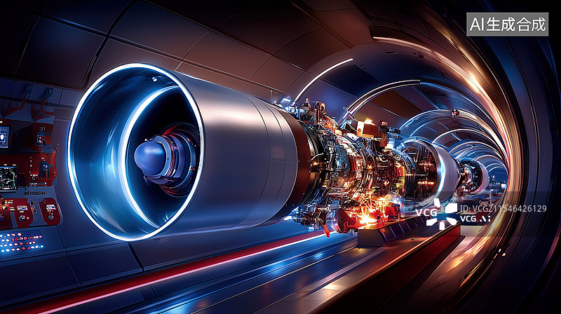 【AI数字艺术】未来科技感涡轮引擎图片素材