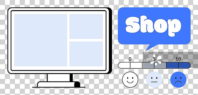 在线购物网站界面与顾客图片素材
