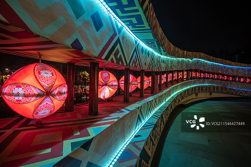 恩施女儿城夜景图片素材