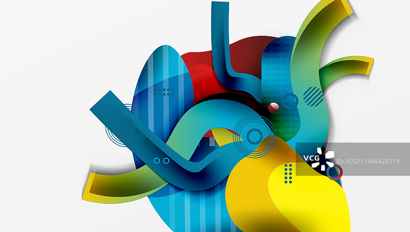 生动的抽象背景，重叠的形状图片素材