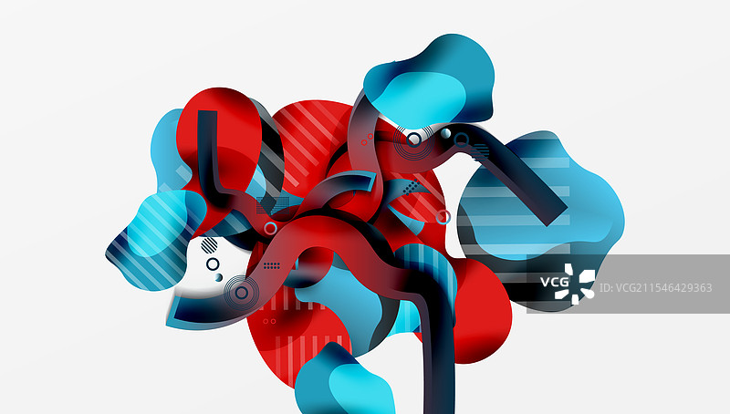 抽象液体形状和线条背景图片素材