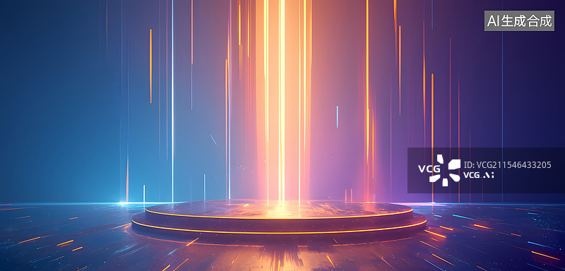 【AI数字艺术】舞台 聚光灯 展示台图片素材