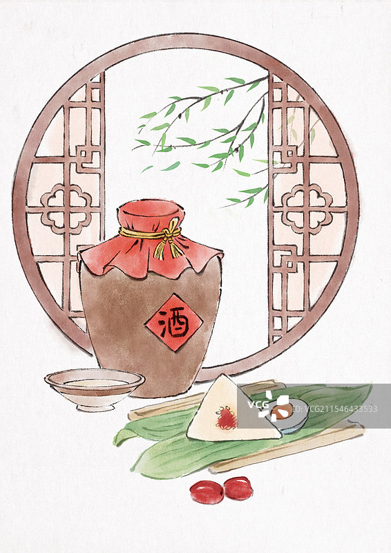 端午节粽子雄黄酒图片素材
