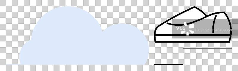 象征速度的云朵和跑鞋图片素材