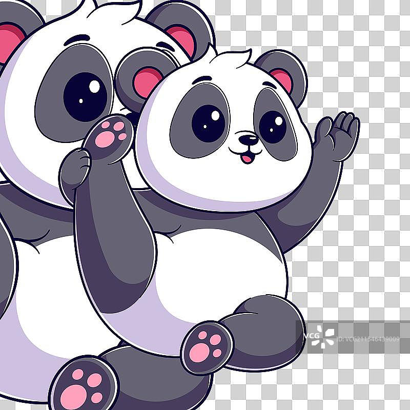 可爱的熊猫在做瑜伽动作图片素材