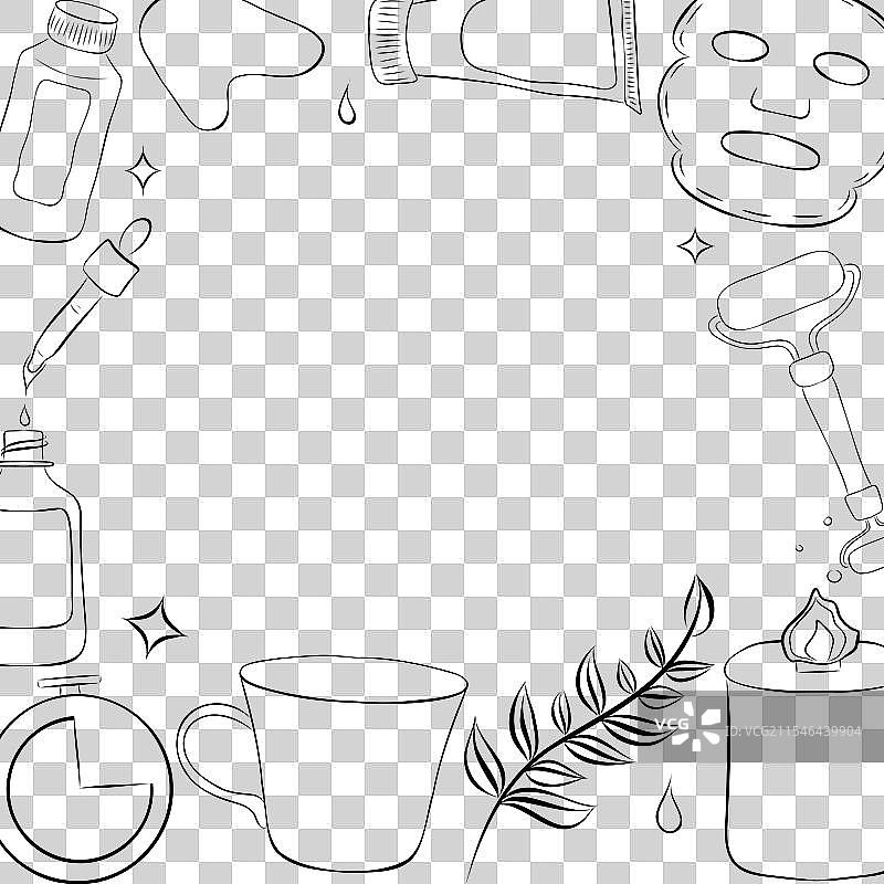 静物画，包含美容产品、化妆品和在线元素图片素材