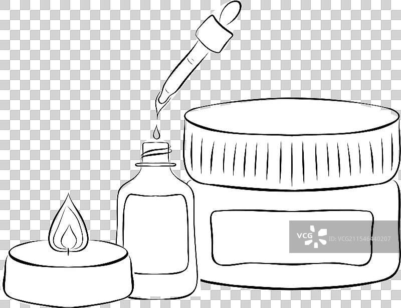 美容和洁肤的化妆瓶套装图片素材