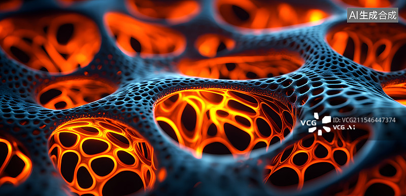 【AI数字艺术】红色  细胞  细菌 神经图片素材