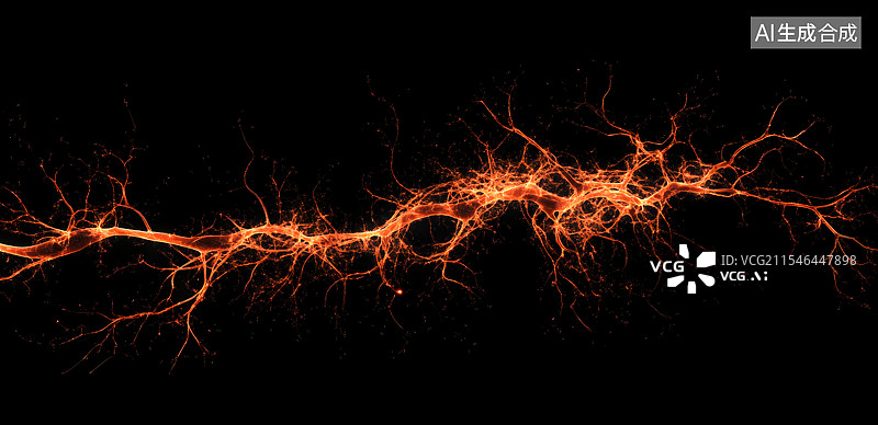 【AI数字艺术】红色  细胞  细菌 神经图片素材