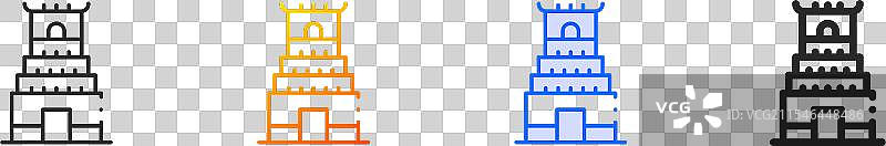 梅纳克希图标，细线性渐变蓝色描边图片素材