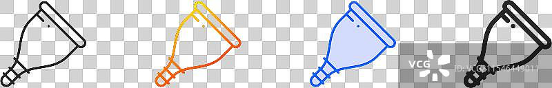 月经杯图标，细线性渐变蓝色图片素材