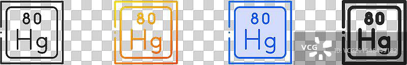 水星图标，细线性渐变蓝色描边图片素材