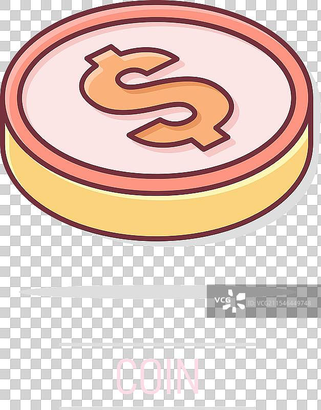 漫画风格的美元硬币图标图片素材