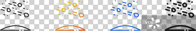 流星雨图标，细线性渐变蓝色图片素材