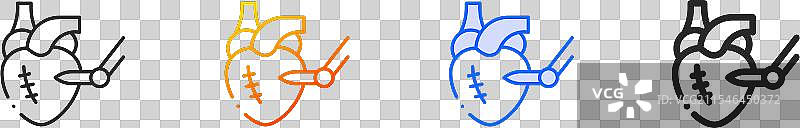 显微外科图标，细线性渐变蓝色描边图片素材