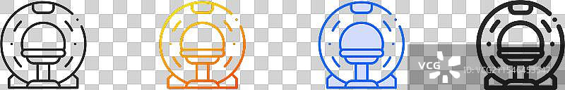 MRI图标，细线性渐变蓝色描边和粗体设计图片素材