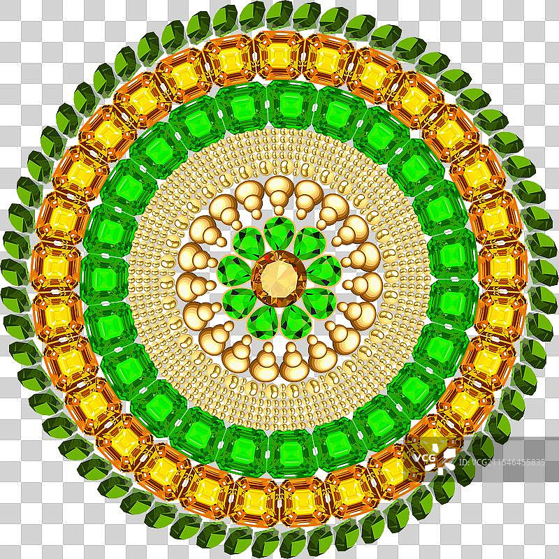 曼荼罗胸针珠宝设计元素几何图形图片素材