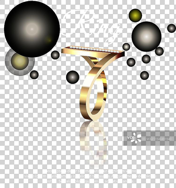 一枚镶有立方氧化锆的金色珠宝戒指图片素材