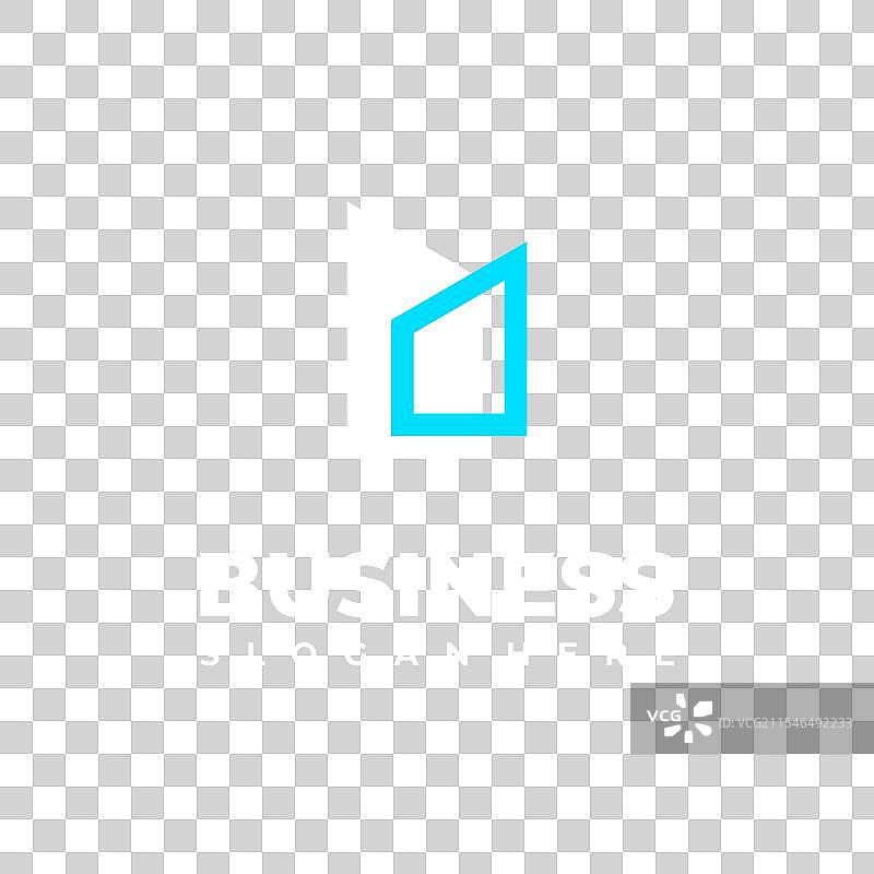 简单的房屋标志设计图标，适用于房地产。图片素材