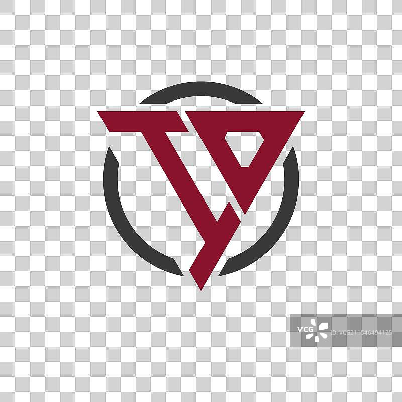 字母IO的单色标志，采用粗体三角形设计图片素材