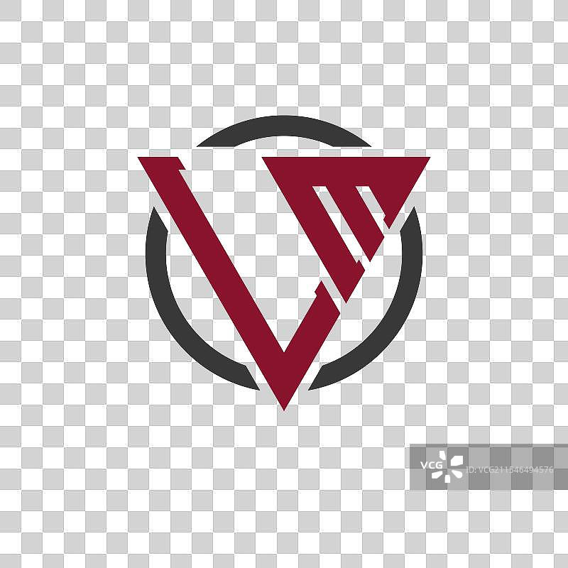 粗体三角形设计中的字母LM单字母组合标志图片素材