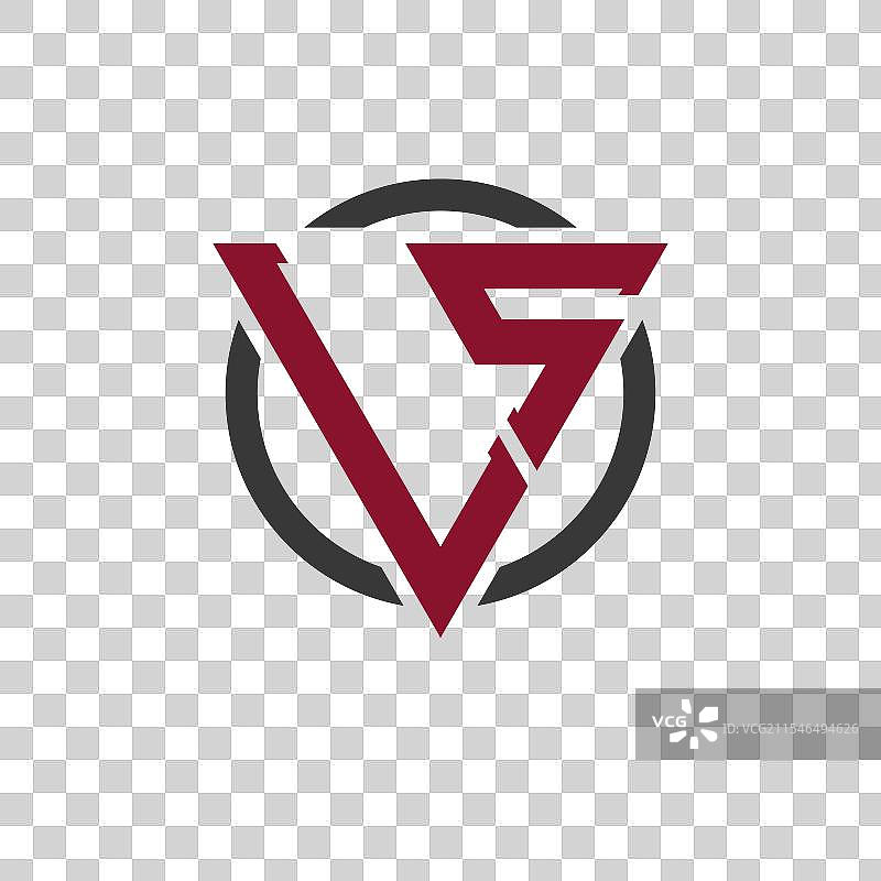 字母LS的单色标志，采用粗体三角形设计图片素材