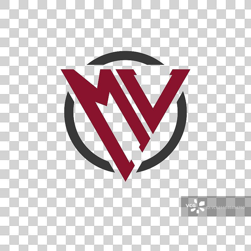 粗体三角形设计的字母ML单字母组合标志图片素材