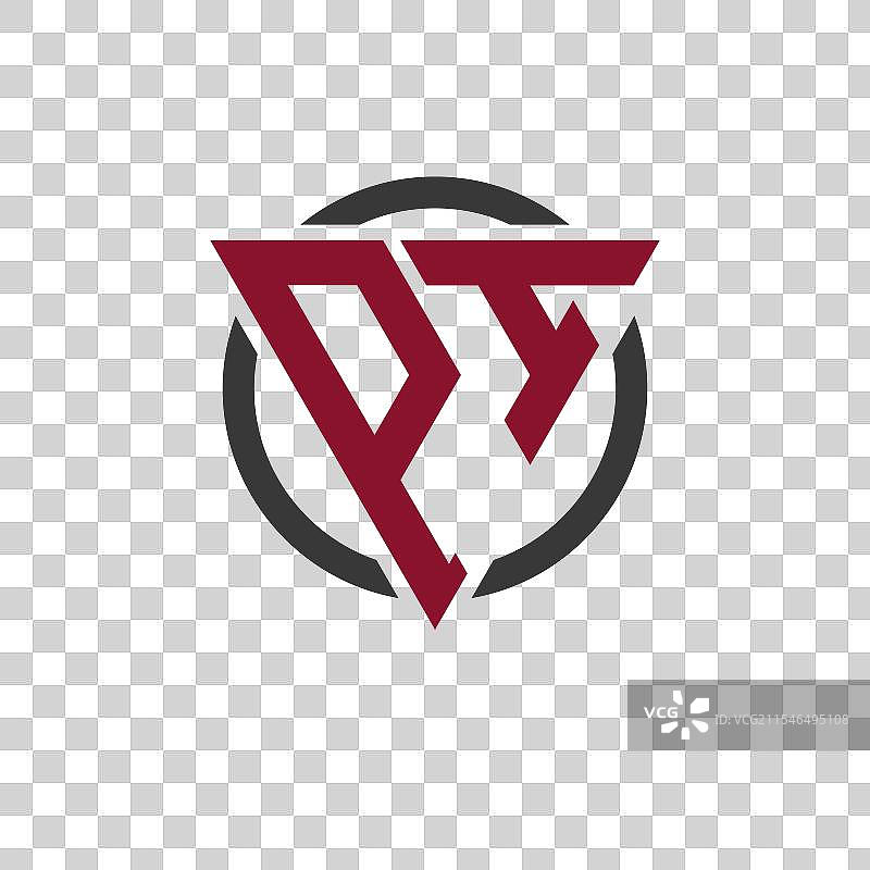 粗体三角形设计中的字母π单字母标志图片素材