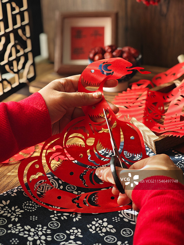 剪纸新年剪纸艺术图片素材