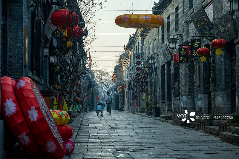 淄博周村古商城街景图片素材