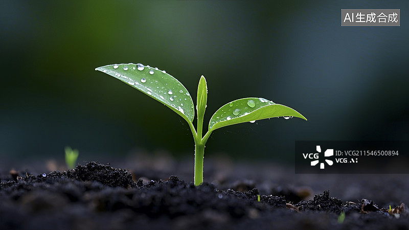 【AI数字艺术】破土而出的新绿图片素材