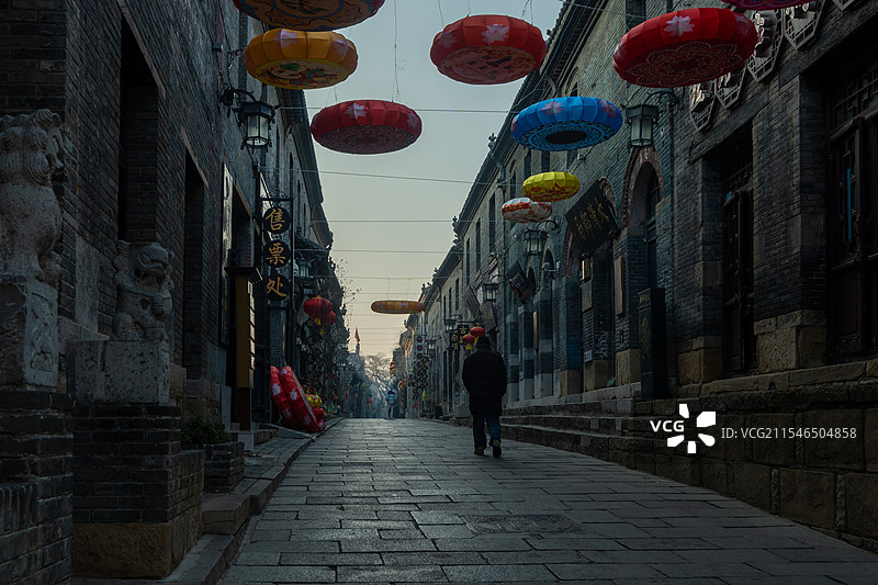 淄博周村古商城街景图片素材