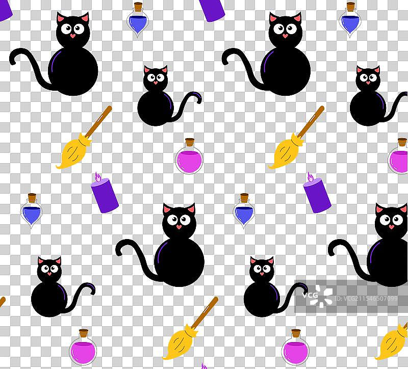 万圣节派对的无缝万圣节图案图片素材