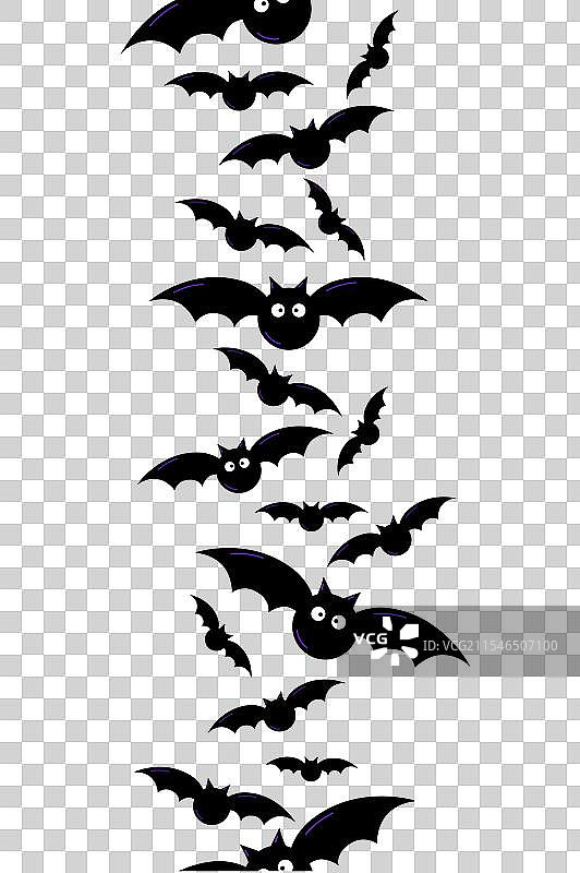 万圣节图案蝙蝠垂直边框可爱蝙蝠图片素材