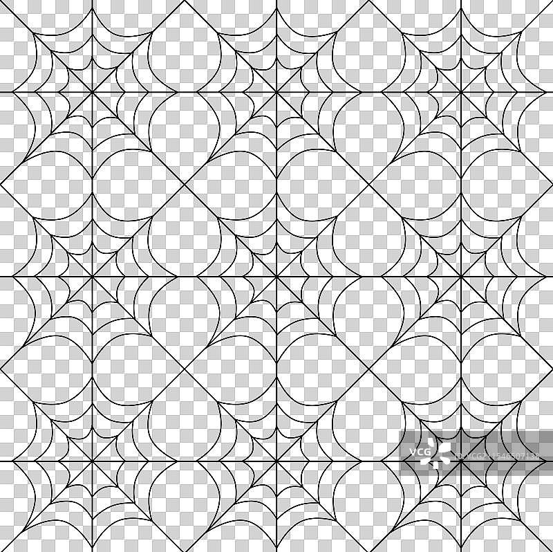 无缝卡通万圣节图案，蜘蛛网图片素材