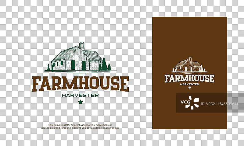 大农舍手绘标志模板图片素材