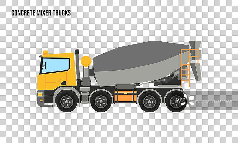 混凝土搅拌车重型设备平面图图片素材