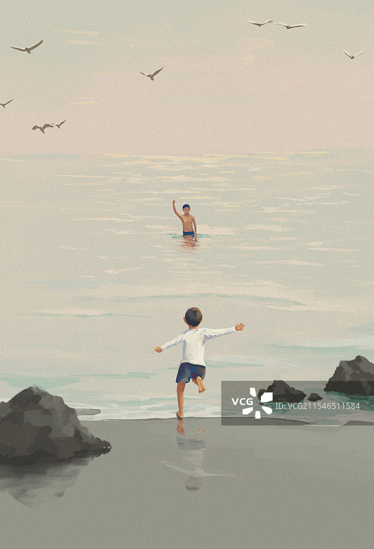 海边的等待图片素材