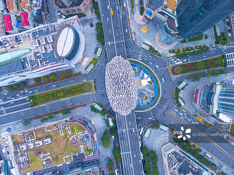 航拍上海杨浦区五角场图片素材