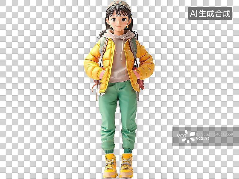 【AI数字艺术】3D春游潮流时尚男女人物形象图片素材