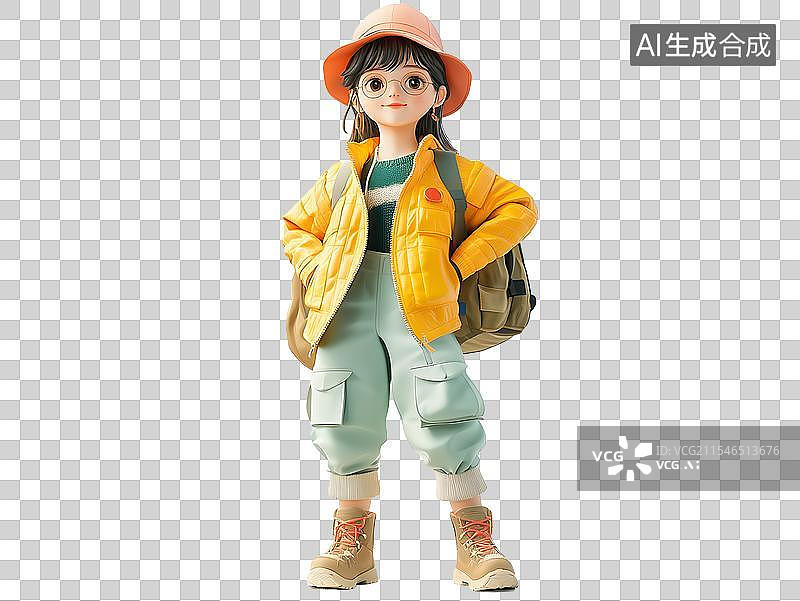 【AI数字艺术】3D春游潮流时尚男女人物形象图片素材