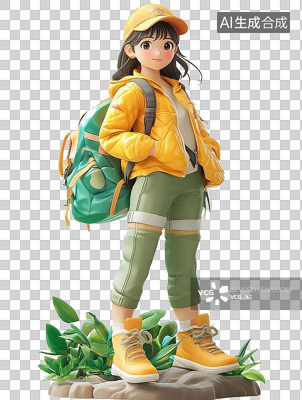 【AI数字艺术】3D春游潮流时尚男女人物形象图片素材